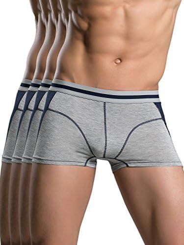 Neleus Men's 4 Pack Micro Modal Soft Pouch Boxer Briefs,650,Grey,USA XL Plus,Tag 3XL