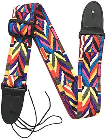 GUI MUSIC Floral Woven Cotton Guitar Bass Strap