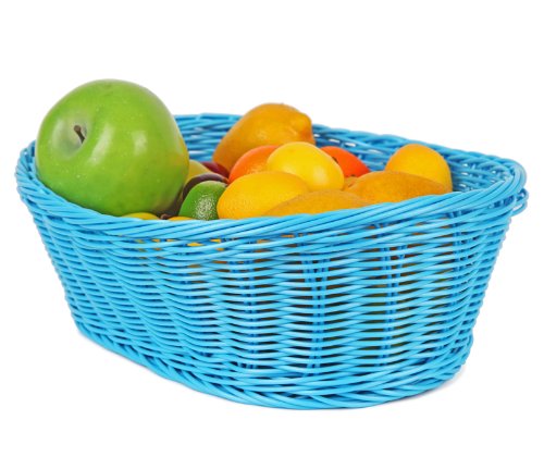 Colorbasket Hand Woven Waterproof Oval Food Basket, Bright Orange - Thumbnail 3