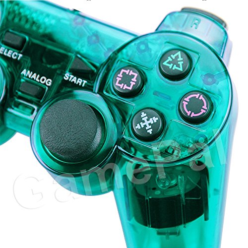 PlayStation 2 Controller, GamePal Double Shock Gamepad for Sony PS2, Wired (Green)