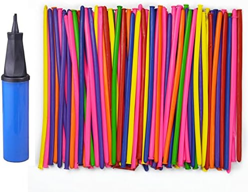 IRISFLY 100Pcs Animal Balloons Party Balloons with Pump. Assorted Colors.