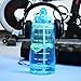 QuiFit Gallon Sport Water Bottle with Drinking Straw and Motivational Time Marker BPA Free Reusable 64/128 oz Large Capacity Ensure Your Daily Water Intake(Light Blue 128 oz)