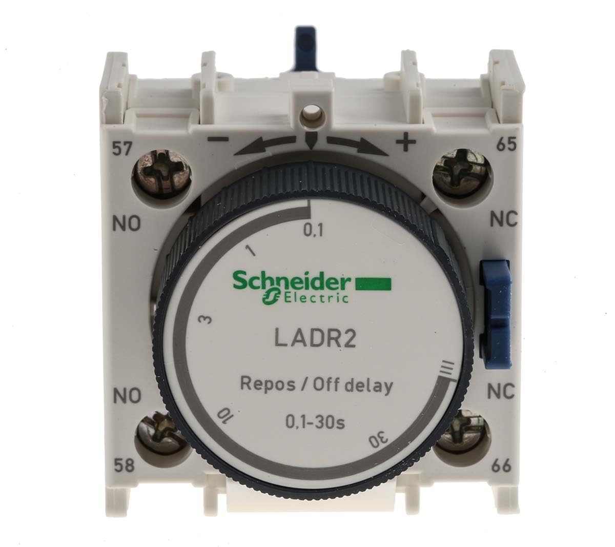 Schneider Electric, TeSys D - time delay auxiliary contact block - 1 NO + 1 NC screw clamp terminals, LADR2 — image 1