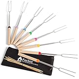 Fireside Marshmallow Roasting Sticks with 32-Inch Extendable Forks, 8-Pack