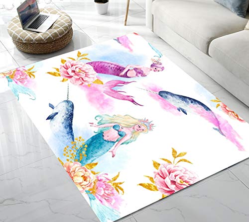 Beautiful-Mermaid-Unicorn-Fish-Pattern-Area-Rug-for-Living-Room-Bedroom-Playing-Room-5x6