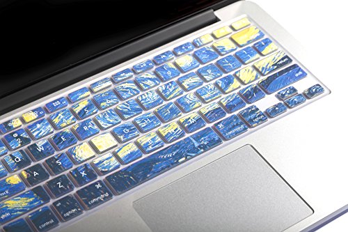 HERNGEE Starry Night by Van Gogh MacBook Keyboard Cover Compatible with MacBook Air 13" MacBook Pro 13" 15" 17" (with or Without Retina Display) and iMac Wireless