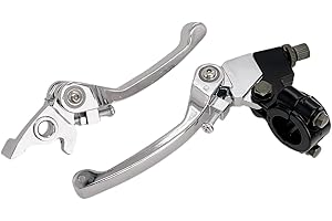 HADAXT Clutch Brake Lever 7/8'' 22mm Handlebar Aluminum Folding Lever Left Right Fit 110cc 125cc 140cc TTR 125cc SSR Xmotos Apollo 125 Pit Dirt Bike Motorcycle Chrome A