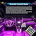 HYB Car LED Strip Light 4pcs 36 LED Car Interior Lights RGB Multicolor Music UnderDash Lighting Waterproof Kit DC 12V with Wireless Remote Control and Sound Active Function Car Charger Includedthumb 2