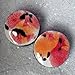 Pair - Poppy Fields Glass Essential Oil Ear Plugs Organic Handmade Ceramic double-flared body jewelry