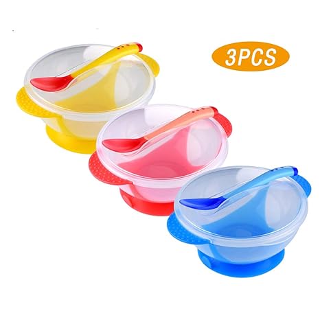 Amazon.com: Swovo - Juego de 3 cuencos con ventosas para ...