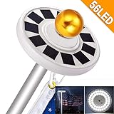 NAIYO New Generation 56LED.Solar Flag Pole Light, Flagpole Solar LightDownlight Lighting for 15 to 25 Ft Flag Pole Topper, 3 Modes,IP67 Waterproof Auto On/Off Night Light (56 LED)