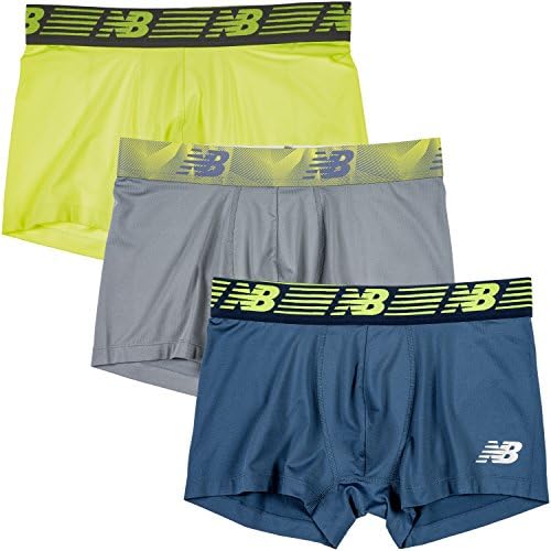 New Balance Men's 3" Boxer Brief No Fly, with Pouch, 3Pack,Hi Lite