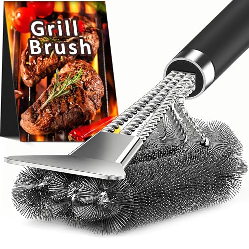 TNTOR Grill Brush with Scraper, 18" Adjustable Handle BBQ Grill Brush for