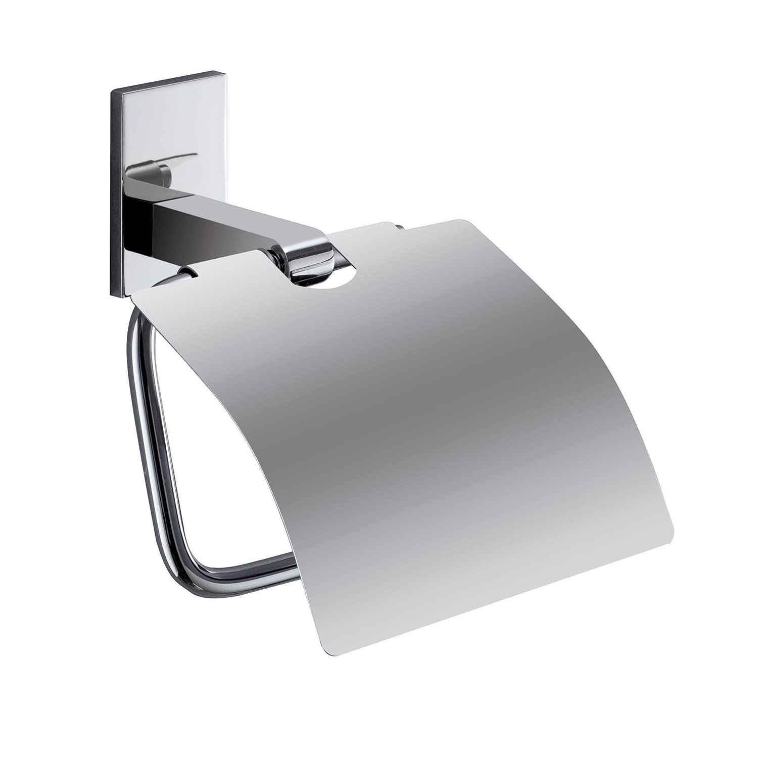 GEDY G-Singapore Covered Toilet Paper Holder, Chrome Finish, Measures 15 x 14.2 x 6.8 cm and Weight 0.32 kg, Stainless Steel and Cromall Roll Holder, 10 Year Warranty, R&D Design Gedy