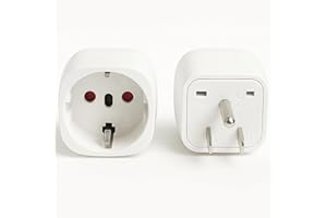 OFOAEEA European to US Plug Adapter, EU to US Adapter, 2 Pack Europe to US Plug Adapter, Europe to USA Travel Plug Converter, for EU Spain France Type C E F Plugs to America