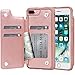 Arae Case for iPhone 7 Plus/iPhone 8 Plus - Wallet Case with PU Leather Card Pockets [Shockproof] Back Flip Cover for iPhone 7 Plus / 8 Plus 5.5 inch (Rosegold)