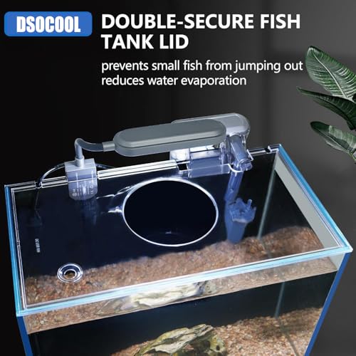 2.5 Gallon Nano Nature Aquarium Kit, Ultra-Clear Rimless Desktop Fish Tank with Light, Filter and Self Cleaning System, Perfect for Small Fish, Shrimp, or Betta (Ultra-Clear Rimless Fish Tank Kit)