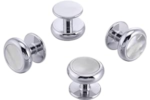 Jonwo Tuxedo Cufflinks and Studs Set Mother of Pearl Men Dress Cuff Links Buttons Set Formal Business Wedding