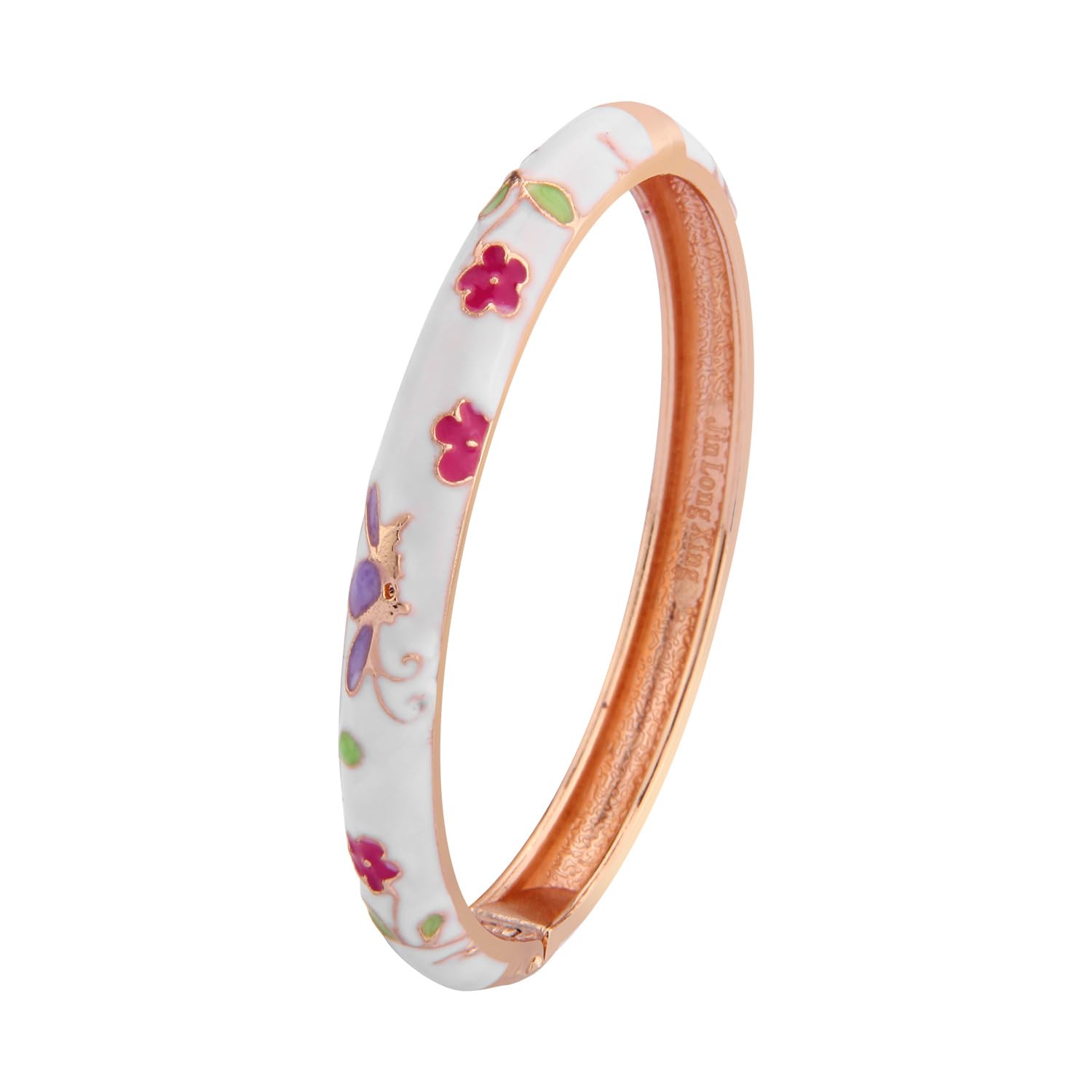 UJOY Enamel Bracelet - Chunky Floral Cuffs in Solid Colors - Pink, Red, Orange, Blue for Women