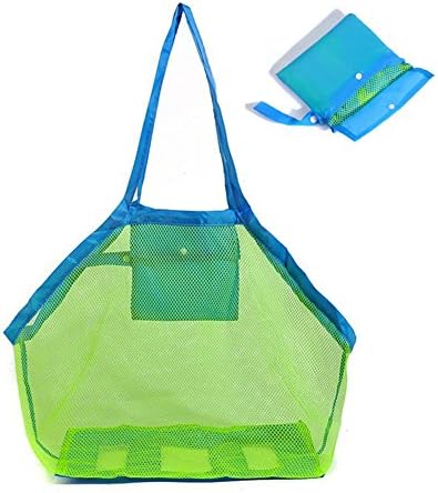 Mess Beach Bag, HityTech Extra Large Family Beach Sand Toy Sand Away Beach Mesh Tote Bag for the Beach, Pool, Boat - Green Mess