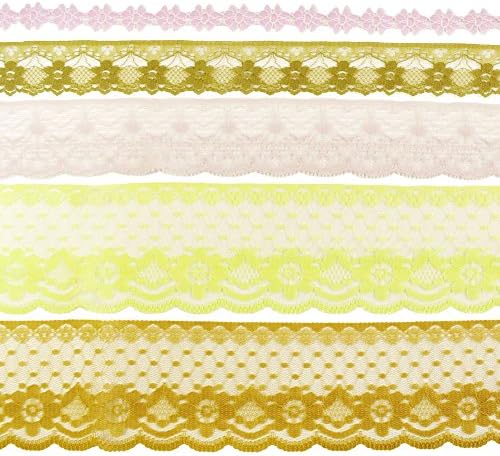 手芸のいとや レース ラッセルレース 詰め合わせ ピンク 5種セット 高級品 合計約25m入り