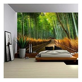 Wall26 - Mural of a Pathway in a Bamboo Forest - Wall Mural, Removable Sticker, Home Decor - 66x96 inches