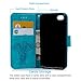Compatible with iPhone 7 Wallet Case, Case Embossed Love PU Leather Case Full Protective Anti-Scratch Resistant Cover Magnetic Case Slot Wrist Strap Case for iPhone 7 & iPhone 8 (Elephant-Blue)
