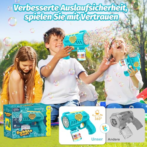 Vansky Bubble Machine Bubble Gun Children: Bubble Gun with 110 ml Tank & LED Light 8000+ Soap Bubbles Easy to Use for Outdoor Games Garden Toy (3+ Years)