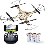 Force1 X5UW Drones with Live Camera Feed Altitude Hold 1-Key Control Headless 360 Flips LED Beginners Quadcopter