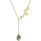 Silikepa Leaf Necklace for Women 925 Sterling Silver Leaf Pendant Necklace Y Chain Necklace Jewelry Gift for Women