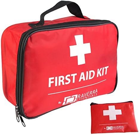 First Aid Premium Kit for Car &amp; Home by Raverra – 268 Pcs Including Emergency Hammer, CPR Mask, Blanket, Metal Scissors &amp; Ice Compress