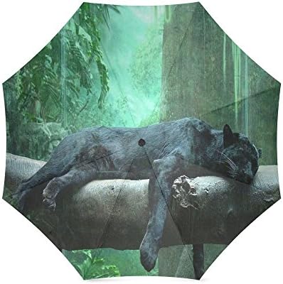 Custom Black panther Compact Travel Windproof Rainproof Foldable Umbrella