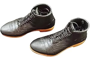Vaveren 1/6 Doll Accessories Model Shoes Easy to Wear Mini Wearable Suit Leather Shoes Handmade Male Shoes for Birthday Holiday 12 inch Doll, Black