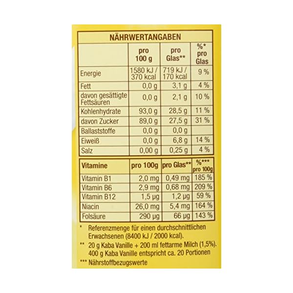 Kaba Instant Getränkepulver mit Vanille Geschmack, 400 g – Bild 7