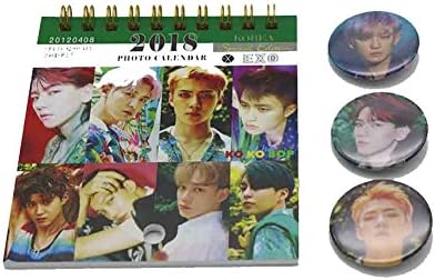 EXO Kpop 2018 Mini Photo Calendar with Pin Button Badge