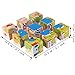 Rolimate Educational Preschool Wooden Cube Block Travel Jigsaw Puzzles - Hedgehog Elephant Tiger Deer Monkey Zebra, Birthday Toy for Age 3 4 5 Years Old and Up Toddlers Kids Baby Children Boys Girls