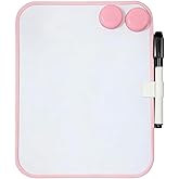 Magnetic Whiteboard with Marker and Magnets, 6" x 8",Small Whiteboard for Classroom, School Locker,Home, Office (Pink)