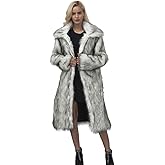 RomanticDesign Women's Long Lapel Faux fur Jacket Shaggy Coat Warm Outerwear Cardigan
