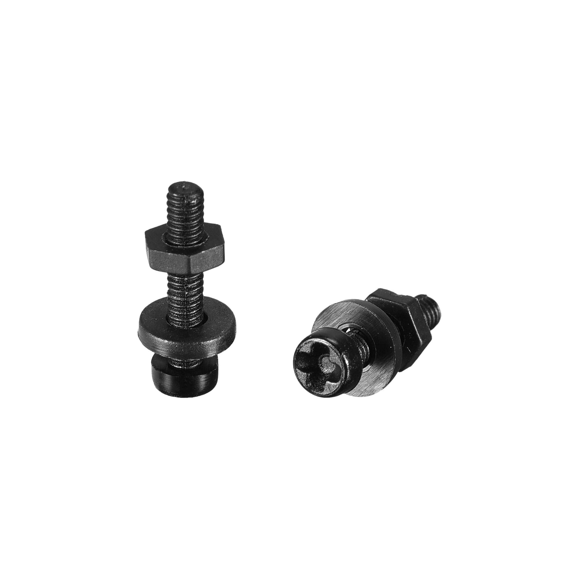 sourcing map Nylon Screw Nut Washer Assortment Kit, M2x10mm Round Head Machine Screw Bolt Nuts Flat Washers Black 50 Set