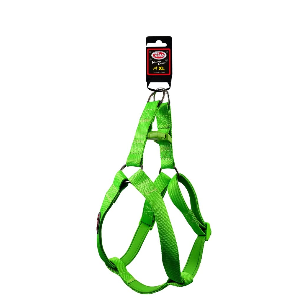Pet Nova Adjustable nylon suspenders with neoprene lining NEOPRENE COMFORT size XL - 2,5cm (47-68cm), light green, HA-NEO-LIGHTGREEN-XL