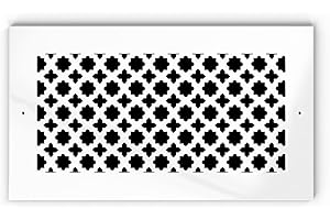 SABA Home Decor Air Vent Cover Grille - Acrylic Plexiglass 8 inch x 10 inch Duct Opening (10 inch x 12 inch Overall) White Finish Decorative Covers for Walls & Ceilings NOT for Floor USE, Venetian
