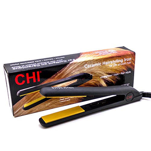 CHI Original Flat Iron Hair Straightener Ceramic Ionic Tourmaline Hairstyling Iron 1 Inch Black