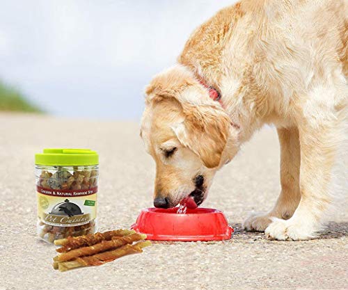 DREAMBONE MINI STICKS WRAPPED WITH REAL CHICKEN, RAWHIDE FREE DOG CHEW STICKS, 15 COUNT