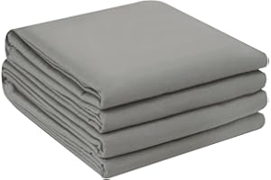 2-Pack Soft Microfiber Flat Sheet, Breathable, Wrinkle, Shrinkage and Fade, Stain Resistant and Hypoallergenic, Machine Washa