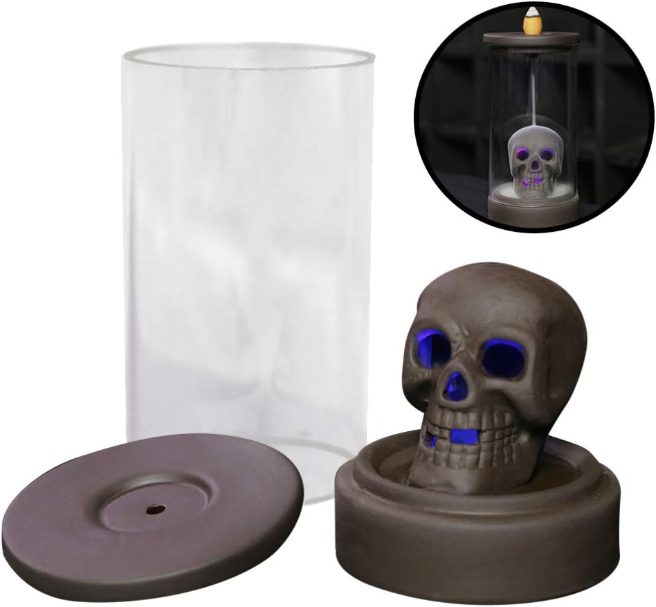 Backflow Incense Burner Porcelain Skull Head Incense Burner