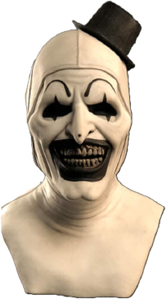 Horror Clown Mask with Hat, Adult Creepy Clown Mask Demon