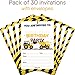 30 Construction Dump Trucks Birthday Invitations with Envelopes (30 Pack) - Kids Birthday Party Invitations for Boys