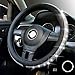New Crystal steering wheel cover, PU leather Bling Bling Rhinestone, Black Universal 15-inch Protector for Female Girls. (Bling Bling)