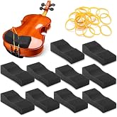 Facmogu 10PCS Foam Violin Shoulder Rest, Economy Sponge Viola Shoulder Pads | For 3/4-1/2 Violins | Soft Violin Accessories with Rubber Bands | Great Present for Christmas, Concerts &amp; Party | Black