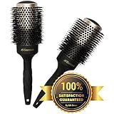 6th Sense Ceramic Ionic Natural Boar Bristle Round Brush w Nano Technology for Fast Hair Drying Blowouts &amp; Superb Shine; Vented Professional 2 Inch Barrel